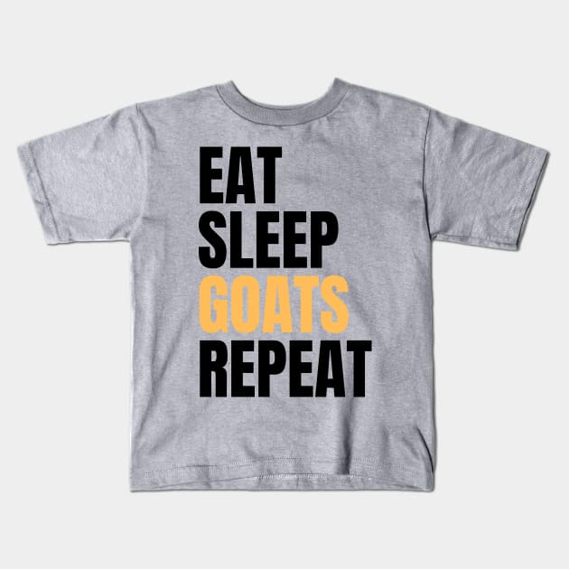 Eat Sleep Goats Repeat Kids T-Shirt by Nice Surprise